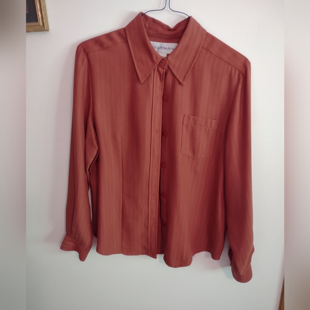 Norton McNaughton Womens Long Sleeve Button Up Auburn Shirt  Blouse  Subdued Str
